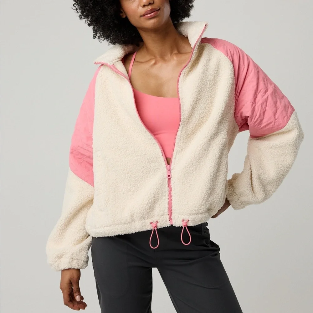 OFFLINE by Aerie Fluff Love Full Zip Jacket in Playful Pink - Picture 5 of 11
